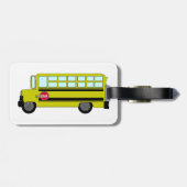 Yellow School Bus with Stop Sign Bagagelabel (Achterkant horizontaal)
