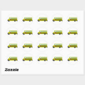 Yellow School Bus with Stop Sign Ronde Sticker (Vel)