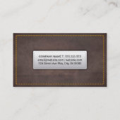 Yellow Seems | Bruin lederen textiel Visitekaartje (Achterkant)