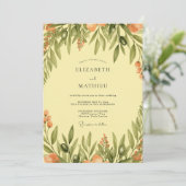 Yellow Serene Mediterranean Wedding Kaart (Staand voorkant)