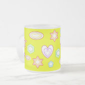 Yellow shapes mug matglas koffiemok (Voorkant links)