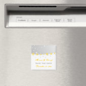 Yellow Silver Grey snewflake bruiloft Bespaar de d Magneet (Insitu (Vaatwasser))