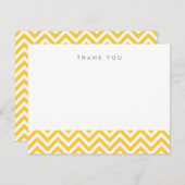Yellow Simple Chevron Merci Cartes de notes (Devant / Derrière)