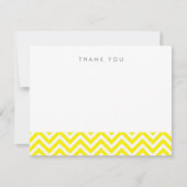 Yellow Simple Chevron Merci Cartes de notes (Devant)