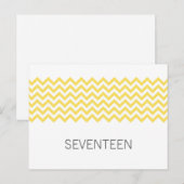 Yellow Simple Chevron Numéro de table Carte postal (Devant / Derrière)