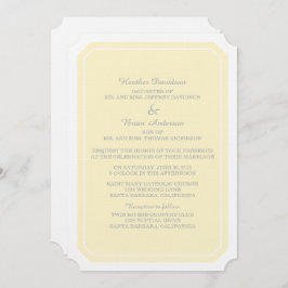 Yellow Simply Elegant Wedding Invite Kaart