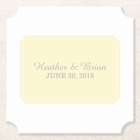 Yellow Simply Elegant Wedding Kartonnen Onderzetters (Voorkant)