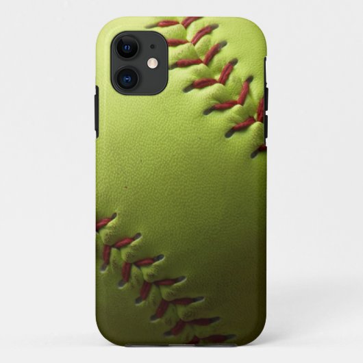 Yellow Softball Black Fade Case-Mate iPhone Case (Achterkant)