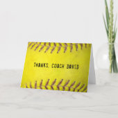 Yellow Softball Coach dank u Kaart (Voorkant)