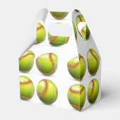 Yellow Softball Theme Birthday Party Bedankdoosjes (Achterkant)