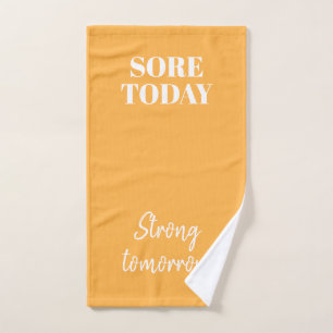 Yellow Sore Vandaag Sterk Morgen Workout Gym Handdoek