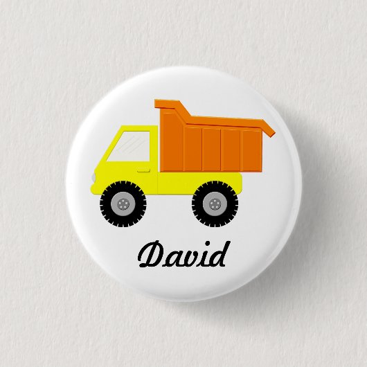 Yellow Speelgoed Truck Ronde Button 3,2 Cm (Voorkant)