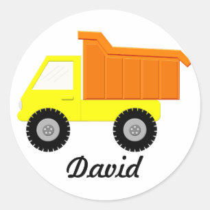 Yellow Speelgoed Truck Ronde Sticker