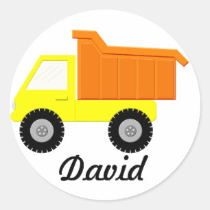 Yellow Speelgoed Truck Ronde Sticker