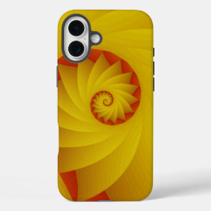 Yellow Spiral abstract telefoonhoesje iPhone 16 Plus Hoesje