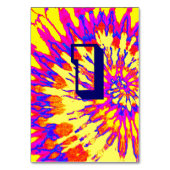 Yellow Spiral tie Dye bruiloft Table One Kaart (Achterkant)