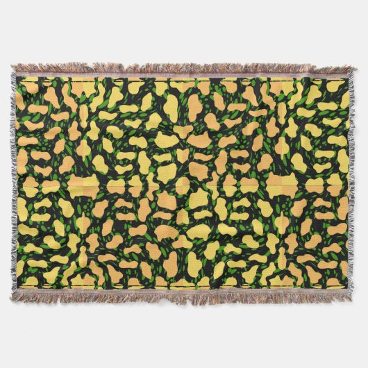 Yellow Spot Pattern.YO01.Black BG Deken (Voorkant)
