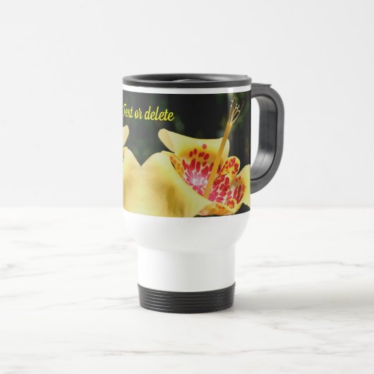 Yellow Spotted Lily Flower Personalized Reisbeker (Voorkant rechts)