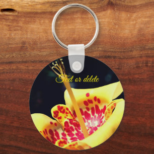 Yellow Spotted Lily Flower Personalized Sleutelhanger