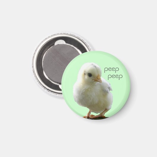 Yellow Spring Chick Button Magneet (Voorkant / Achterkant)