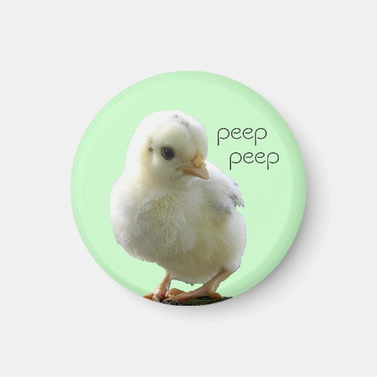 Yellow Spring Chick Button Magneet (Voorkant)