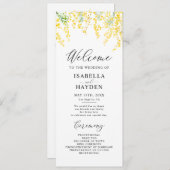 Yellow Spring Elegant Floral Wedding Flat Programm Programma (Voorkant / Achterkant)