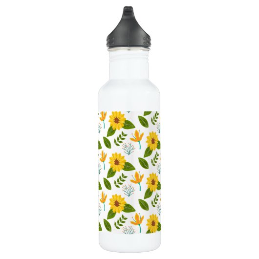 Yellow Spring Flower Pattern Waterfles (Rechts)