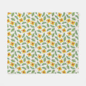 Yellow Spring Flowers Country Pattern Blanket Fleece Deken (Voorkant (Horizontaal))