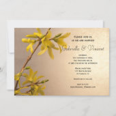Yellow Spring Forsythia Wedding Kaart (Voorkant)