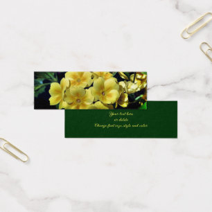 Yellow Spring Primrose Flowers Mini Bladwijzer Visitekaartjes
