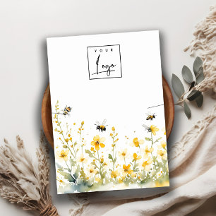 Yellow Spring Wildflower Bee Ketting Logo Display Visitekaartje
