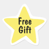 Yellow Star “Free Gift” Packaging Eco-Friendly Lab Ster Sticker (Voorkant)