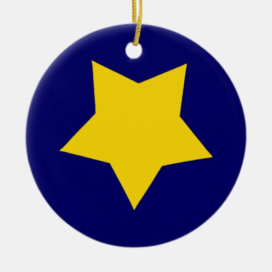 Yellow Star Keramisch Ornament (Voorkant)