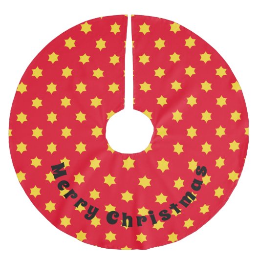 Yellow Star Pattern Kerstboom Rok (Voorkant)
