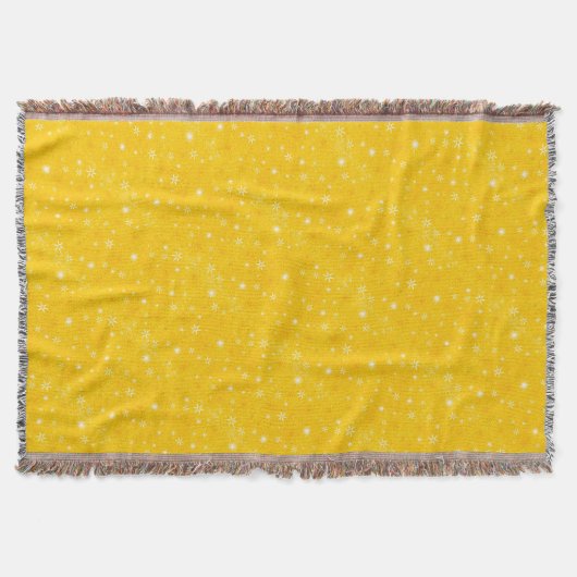 Yellow Star Pattern Woven Throw Blanket Deken (Voorkant)
