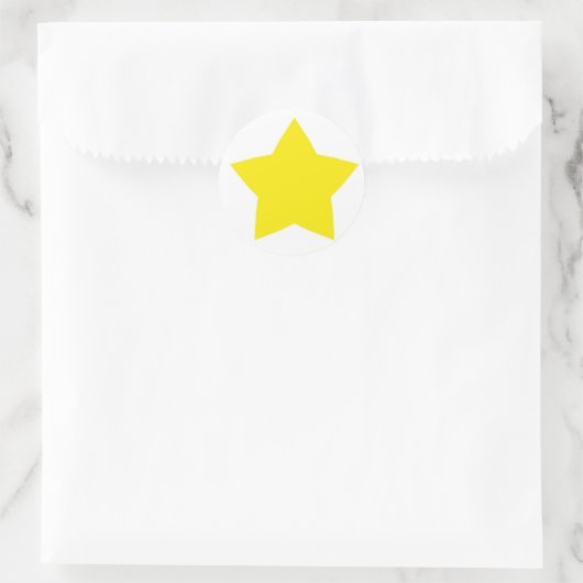 Yellow Star Ronde Sticker (Tas)