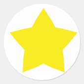 Yellow Star Ronde Sticker (Voorkant)