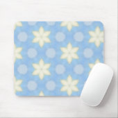 Yellow stars on blue geometric pattern mousepad muismat (Met muis)