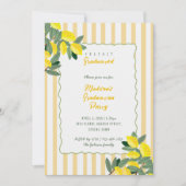 Yellow Stripe Lemon Graduation Party Invitation (Devant)