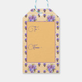 Yellow Stripe Shabby Chic floral Cadeaulabel (Achterkant)