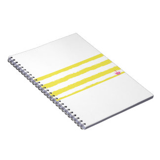 Yellow stripes and a pink crown Notebook Notitieboek
