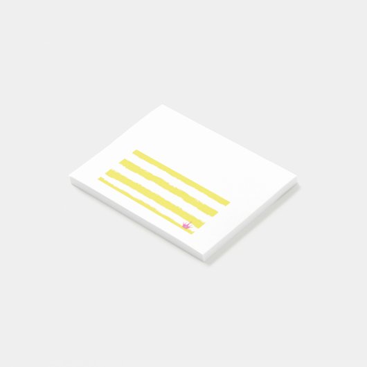 Yellow stripes and a pink crown Post-It Notes (Incliné)