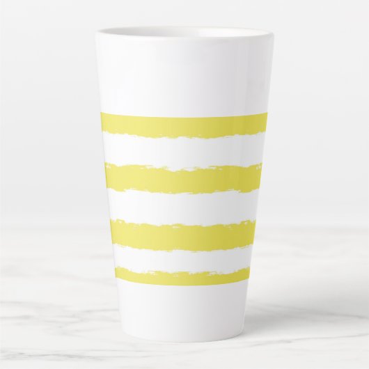 Yellow stripes and a pink Latte Mug (Devant)