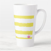 Yellow stripes and a pink Latte Mug Latte Mok (Rechts)
