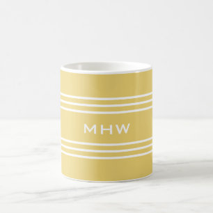 Yellow Stripes tasses monogrammes personnalisées