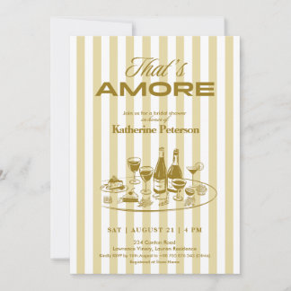 Yellow Stripes That's Amore Bridal Shower Kaart