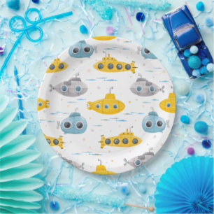Yellow Submarine Patroon Kinderen van Birthday Papieren Bordje