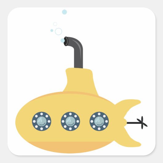 Yellow Submarine Vierkante Sticker (Voorkant)