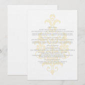 Yellow Subtle Damask Information Kaart (Voorkant / Achterkant)