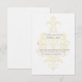 Yellow Subtle Damask Response Kaart (Voorkant / Achterkant)
